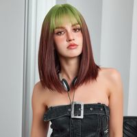 Women's Elegant Sweet Multicolor Casual Street Chemical Fiber Bangs Short Straight Hair Wig Net main image 7