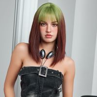 Women's Elegant Sweet Multicolor Casual Street Chemical Fiber Bangs Short Straight Hair Wig Net main image 6