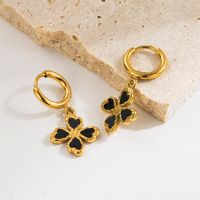 1 Pair Simple Style Leaves Solid Color Comma Polishing Plating Stainless Steel 18k Gold Plated Drop Earrings Ear Studs main image 7