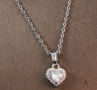 Sweet Heart Shape Titanium Steel Copper Plating Inlay Zircon Pendant Necklace sku image 4