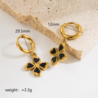 1 Pair Simple Style Leaves Solid Color Comma Polishing Plating Stainless Steel 18k Gold Plated Drop Earrings Ear Studs sku image 1