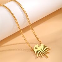 304 Stainless Steel 18K Gold Plated Simple Style Plating Inlay Devil's Eye Rhinestones Pendant Necklace main image 6