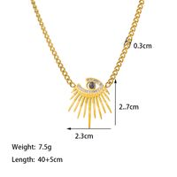 304 Stainless Steel 18K Gold Plated Simple Style Plating Inlay Devil's Eye Rhinestones Pendant Necklace main image 3