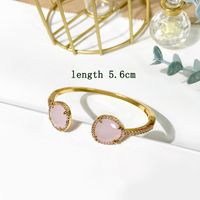 Vintage Style Triangle Copper Plating Inlay Artificial Crystal Bangle main image 2