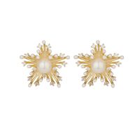 1 Pair Ig Style Star Plating Copper Ear Studs main image 5