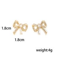 1 Pair Ig Style Bow Knot Plating Copper Ear Studs main image 2