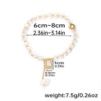 Freshwater Pearl Copper Elegant Simple Style Square Water Droplets Beaded Plating Inlay Zircon Bracelets sku image 1