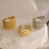 Großhandel Einfacher Stil Geometrisch Kupfer Überzug Offener Ring main image 1