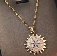 Simple Style Star Titanium Steel Copper Plating Inlay Zircon Pendant Necklace sku image 1
