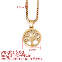 Stainless Steel 18K Gold Plated Casual Simple Style Life Tree None Pendant Necklace main image 2