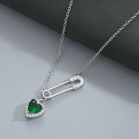 Mode Forme De Cœur Le Cuivre Zircon Incrusté Pendentif sku image 5