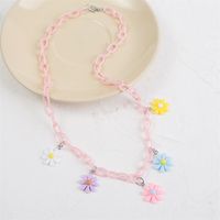 Cute Sweet Flower Arylic Resin Women's Necklace main image 4
