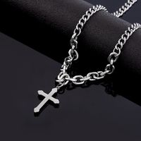 Hip-Hop Modern Style Cool Style Cross 304 Stainless Steel Polishing Inlay Rhinestones Men's Pendant Necklace main image 5