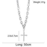 Hip-Hop Modern Style Cool Style Cross 304 Stainless Steel Polishing Inlay Rhinestones Men's Pendant Necklace main image 2
