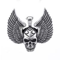 Hip-Hop Retro Punk Wings Skull 304 Stainless Steel Polishing Men'S sku image 1