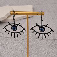 1 Pair Simple Style Devil's Eye Stoving Varnish Hollow Out Alloy Drop Earrings sku image 1