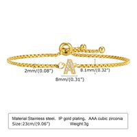 Wholesale Jewelry IG Style Letter 201 Stainless Steel Zircon Bracelets main image 2