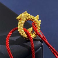 Chinoiserie Dragon Rope Copper Unisex Drawstring Bracelets main image 3