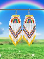 1 Pair Bohemian Pastoral Rainbow Beaded Handmade Seed Bead Ear Hook main image 3