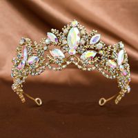 Baroque Style Flower Alloy Artificial Rhinestones Crown sku image 9