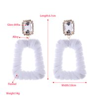 1 Pair Elegant Exaggerated Square Hollow Out Inlay Alloy Flannel Glass Drop Earrings main image 2