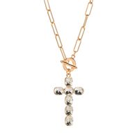 Elegant Simple Style Classic Style Cross Alloy Toggle Inlay Glass Women's Pendant Necklace main image 5