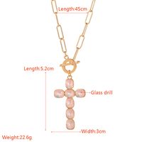 Elegant Simple Style Classic Style Cross Alloy Toggle Inlay Glass Women's Pendant Necklace main image 2