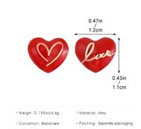 1 Pair Sweet Simple Style Letter Heart Shape Alloy Ear Studs main image 2