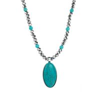Vintage Style Ethnic Style Oval Artificial Crystal Alloy Beaded Plating Inlay Turquoise Women's Pendant Necklace sku image 2