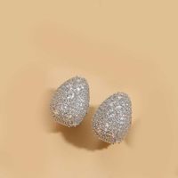 1 Pair Elegant Glam Water Droplets Plating Inlay Copper Zircon Earrings sku image 3