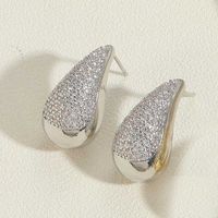 1 Pair Elegant Glam Water Droplets Plating Inlay Copper Zircon Earrings sku image 5