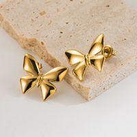 1 Pair Modern Style Simple Style Classic Style Bow Knot Plating Stainless Steel 14k Gold Plated Ear Studs main image 4