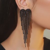 1 Pair Elegant Glam Tassel Inlay Alloy Rhinestones Drop Earrings sku image 9