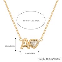 Vintage Style Simple Style Letter Heart Shape Alloy Plating Inlay Rhinestones Women's Pendant Necklace main image 2