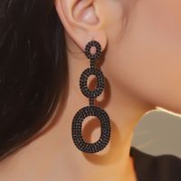 1 Pair Elegant Glam Tassel Inlay Alloy Rhinestones Drop Earrings sku image 1