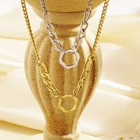 304 Stainless Steel 18K Gold Plated Simple Style Plating Geometric Pendant Necklace main image 3