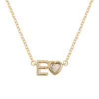 Vintage Style Simple Style Letter Heart Shape Alloy Plating Inlay Rhinestones Women's Pendant Necklace sku image 5