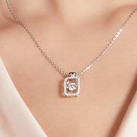 Sterling Silver Simple Style Shiny Bottle Plating Inlay Moissanite Necklace main image 7
