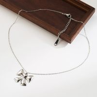 French Style Sweet Bow Knot Stainless Steel Plating 18k Gold Plated Pendant Necklace main image 3