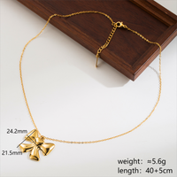 French Style Sweet Bow Knot Stainless Steel Plating 18k Gold Plated Pendant Necklace main image 2