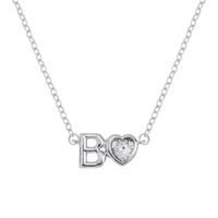Vintage Style Simple Style Letter Heart Shape Alloy Plating Inlay Rhinestones Women's Pendant Necklace sku image 24