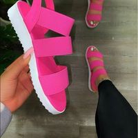 Women's Basic Solid Color Open Toe Casual Sandals sku image 3