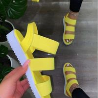 Women's Basic Solid Color Open Toe Casual Sandals sku image 6