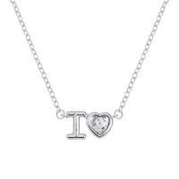 Vintage Style Simple Style Letter Heart Shape Alloy Plating Inlay Rhinestones Women's Pendant Necklace sku image 31