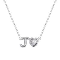Vintage Style Simple Style Letter Heart Shape Alloy Plating Inlay Rhinestones Women's Pendant Necklace sku image 32