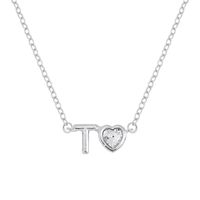 Vintage Style Simple Style Letter Heart Shape Alloy Plating Inlay Rhinestones Women's Pendant Necklace sku image 41