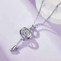 Sterling Silver Elegant Infinity Gra Plating Inlay Moissanite Necklace main image 3