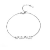 Sterling Silver White Gold Plated Gold Plated Casual Vacation Letter Plating Bracelets sku image 2