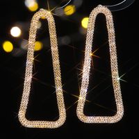 1 Pair Elegant Glam Geometric Inlay Alloy Rhinestones Drop Earrings main image 7