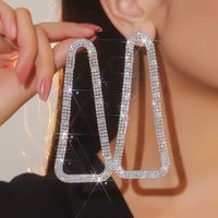 1 Pair Elegant Glam Geometric Inlay Alloy Rhinestones Drop Earrings main image 10